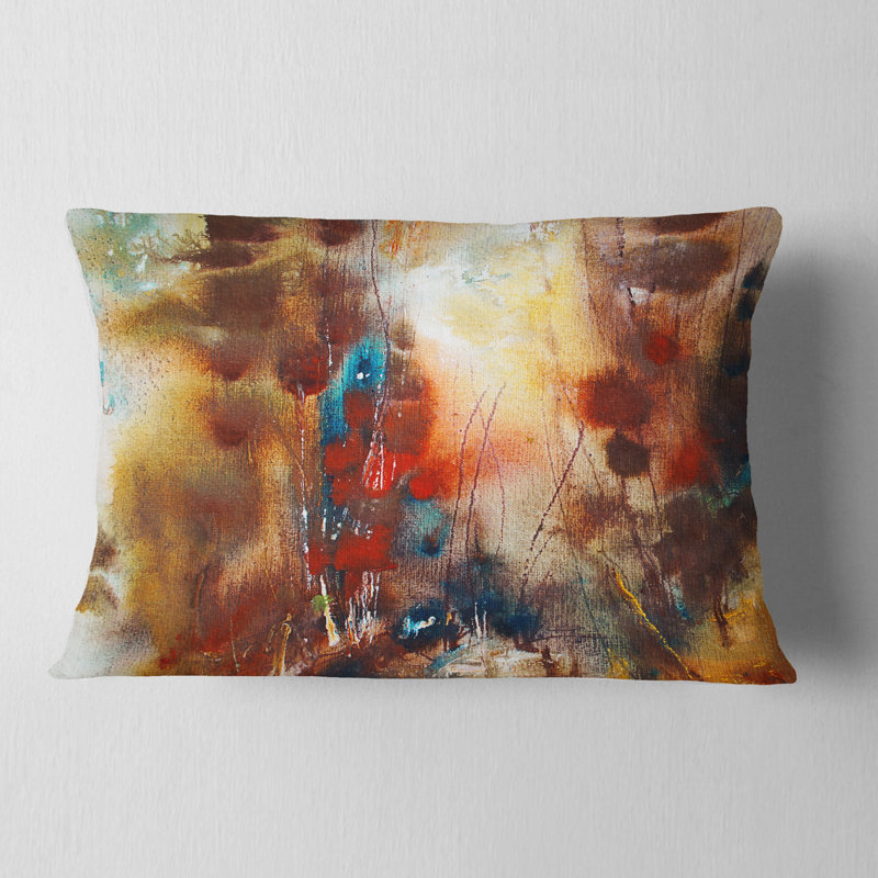 Brun artistique - coussin abstrait imprimé