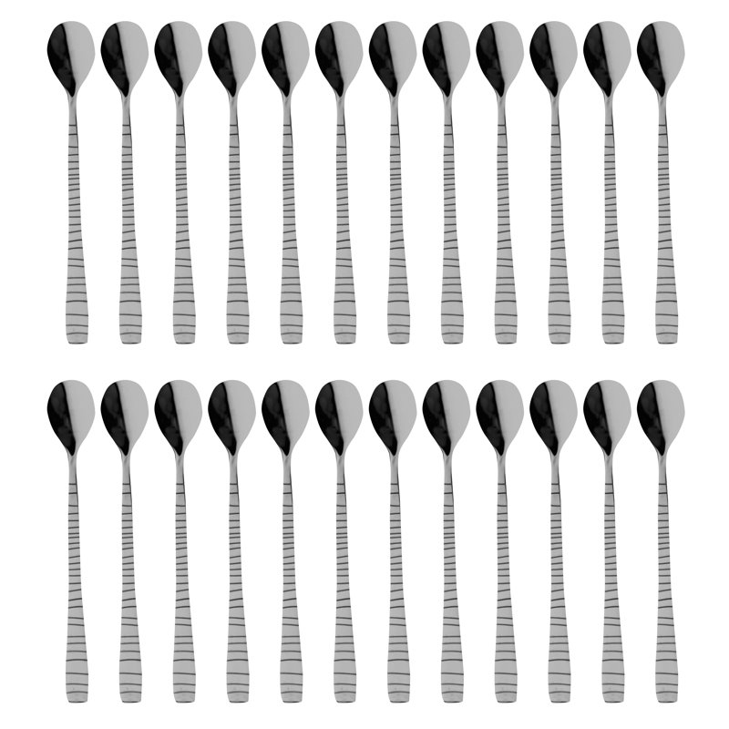 Cuillère à thé Tigre, 24 pièces, acier inoxydable, Argent argent