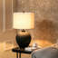 61cm Tall Ceramic Living Room Table Lamp, Bedside Lamp Linen Shade, Buffet Lamp-356571501-356571502