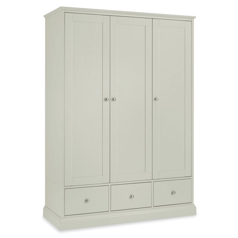Carolina 3 Door Wardrobe, Soft Grey