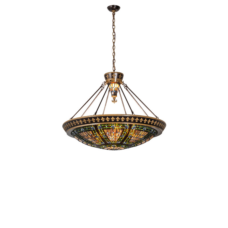 38" Wide Fleur-De-Lis Inverted Pendant