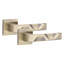 5 Pairs Modern Nova Premium Design Door Handles on Square Rose in Satin Nickel Finish