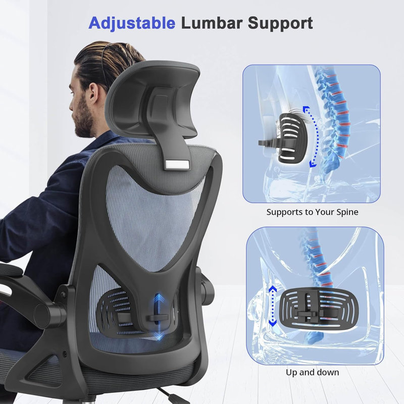 Ergonomic Office Chair, Computer Chair, Mesh Chair, Grey