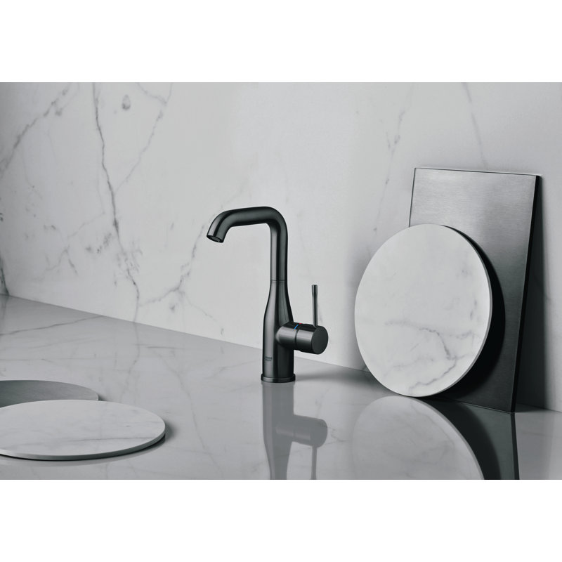 GROHE Essence Single Hole Bathroom Faucet with Single Handle, Size Large, Brushed Nickel Infinity