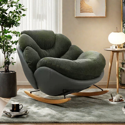 Chenille Fabric Rocking Chair with Metal Frame