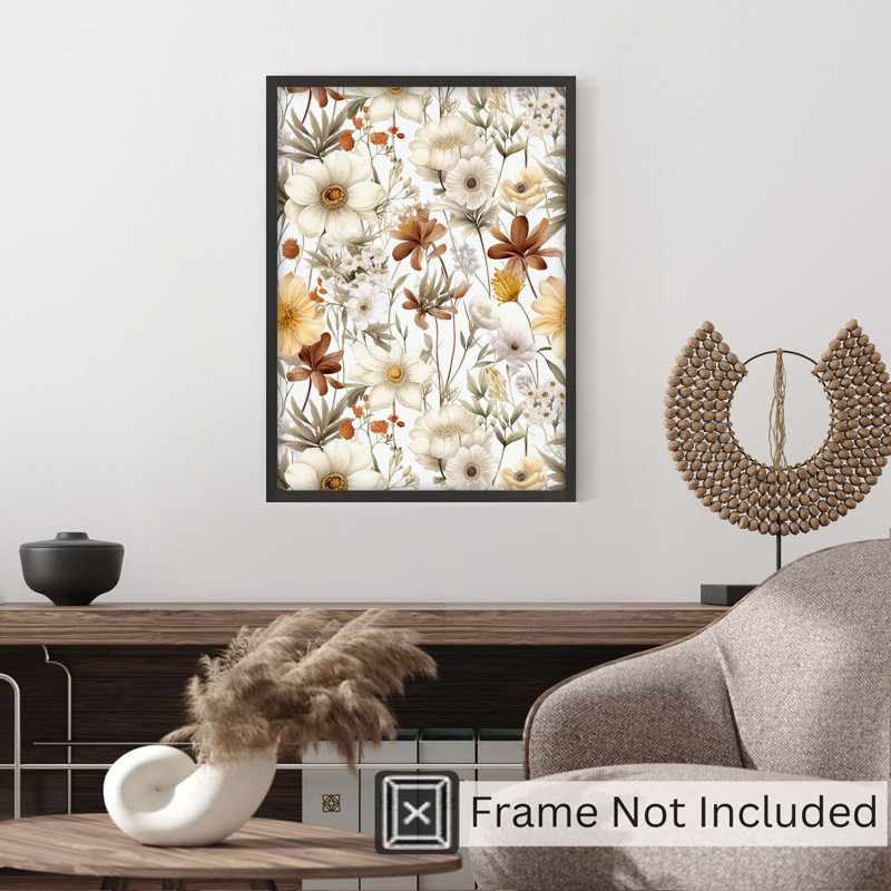 «Botanical Wildflowers», impression d'art sans cadre, H 20 po x l 16 po