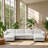 Eucalyptus 157.5" W x 57.1" D x 34.2" H Chenille Four Seater Sectional Sofa with Two Ottomans-1248693643