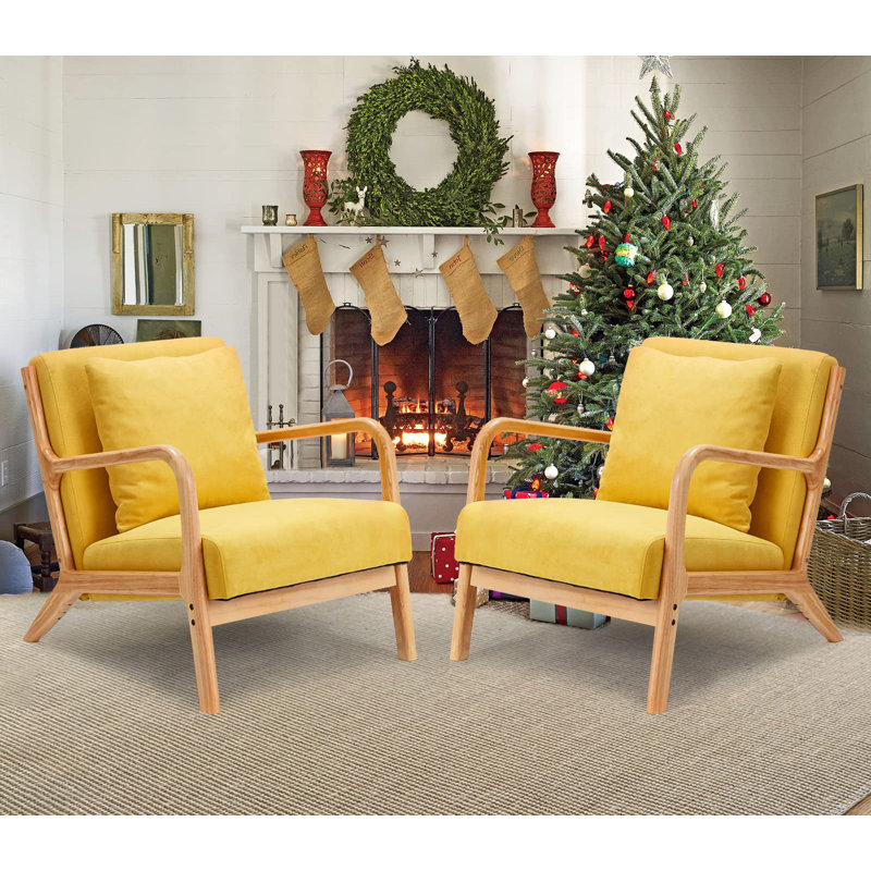 Upholstered Armchair, Yellow