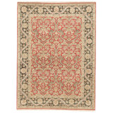 Hand Knotted Wool Area Rug in Red And Black