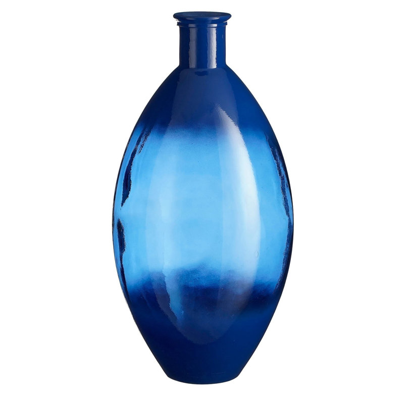 Charlieann Recycled Glass Table Vase, Blue