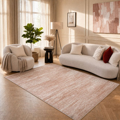 Montana Abstract Cream and Rose Area Rug