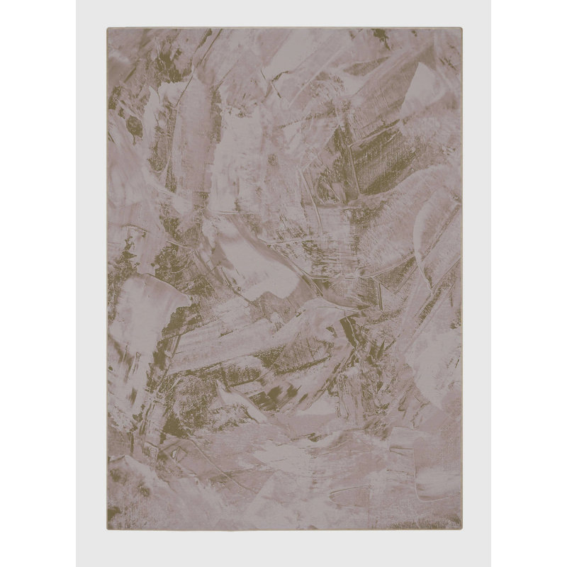 Tapis beige / brun en chenille / polyester tissé à la machine Erietta, Rectangle 7 pi x 9 pi