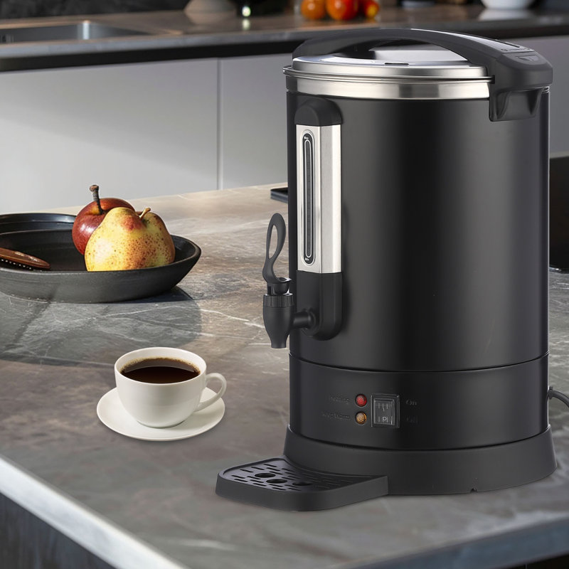 Grande urne à café à double paroi, cafetière électrique commerciale en acier inoxydable