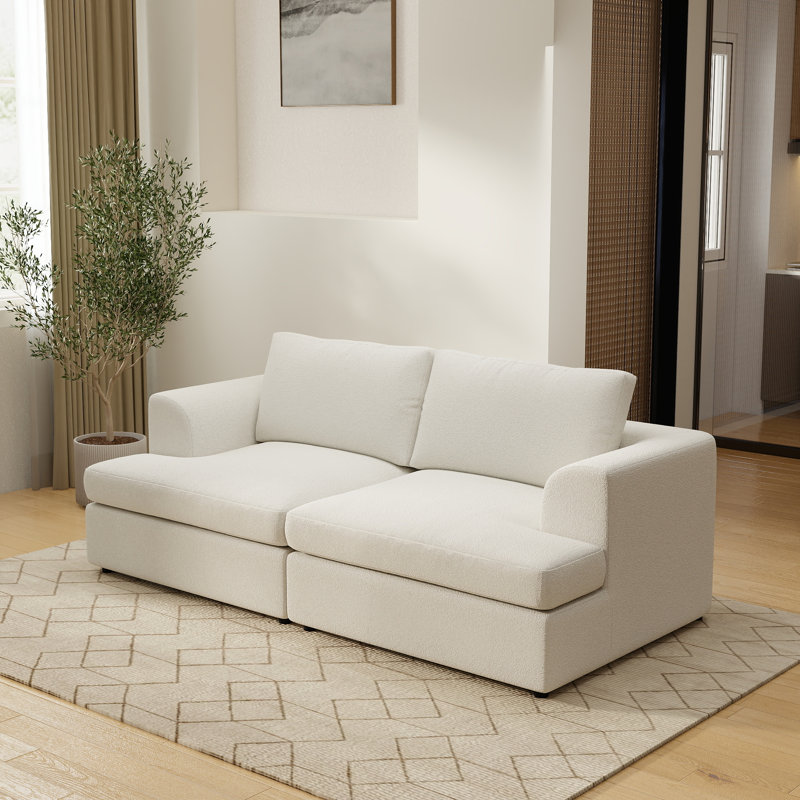 Canapé modulaire rembourré Akshata, White