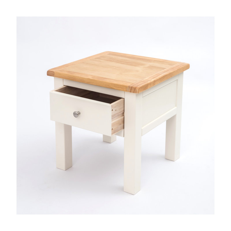 End Table, Natural/White/Silver