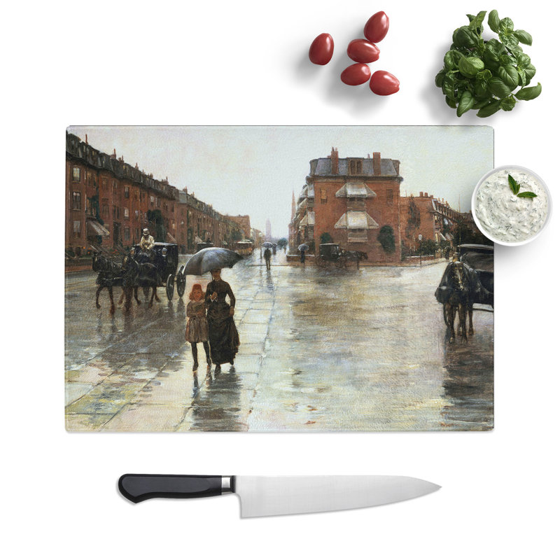 Rainy Day, Boston by Childe Hassam Chopping Board, 0.4cm H x 28.5cm W x 39cm L