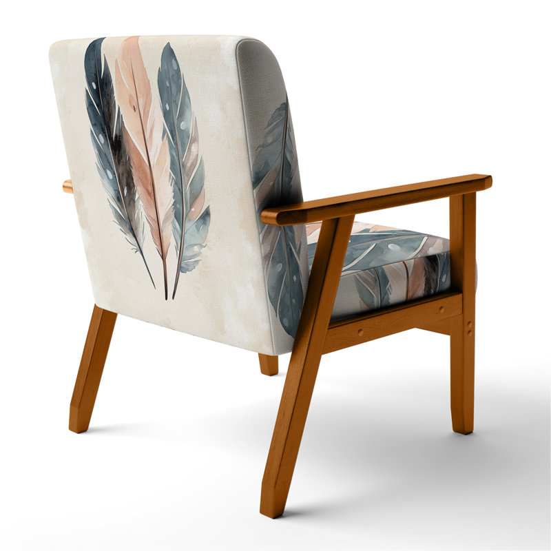 Chaise rembourrée Boho Feather - Fauteuil Free Spirit Feathers II, Brown Square Arms