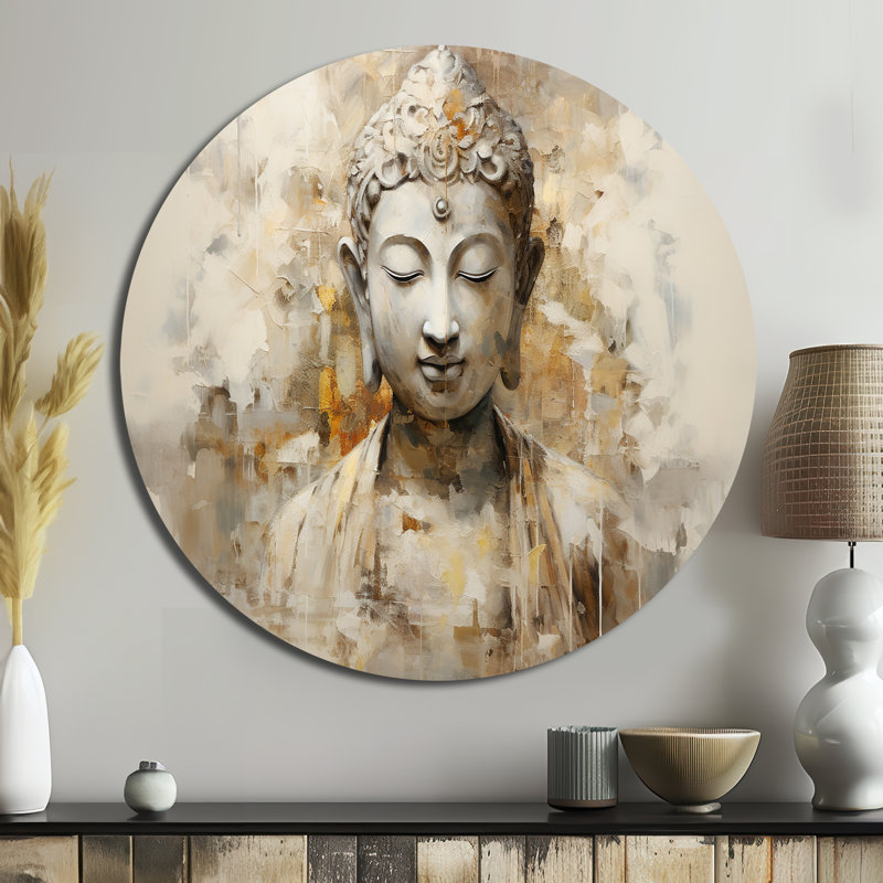 Tivona - art spirituel rond en métal, H 16 po x l 16 po