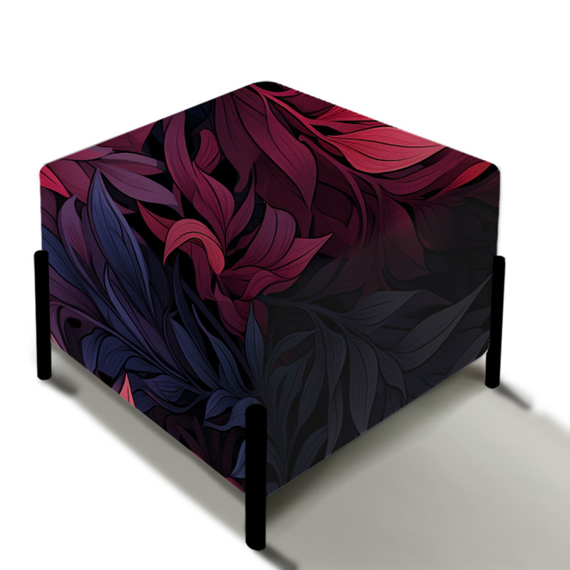 Crimson Twilight Moody Patterns - Repose-pieds carré floral