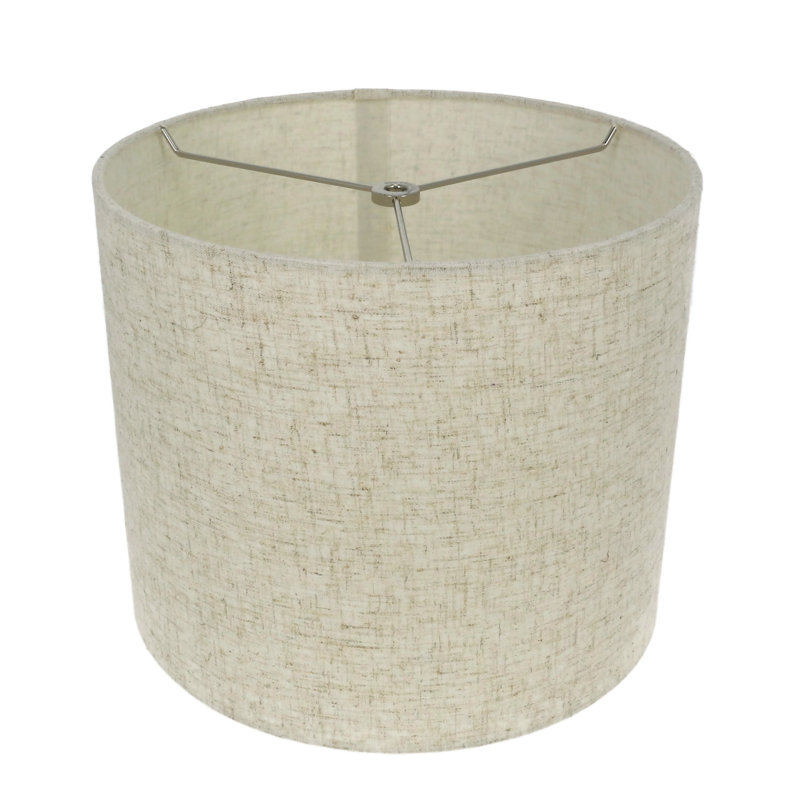 Abat-jour tambour en lin (araignée), H 7 po x l 8 po x P 8 po, Beige clair