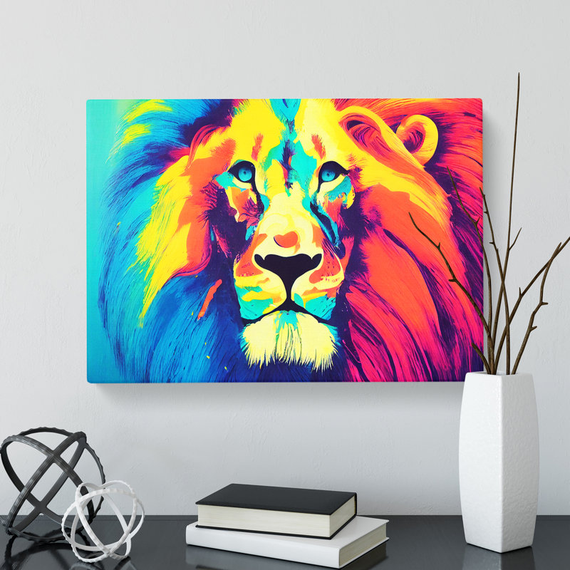 Splashed Lion Vol.2 Abstract - Wrapped Canvas, 40cm H x 60cm W x 3cm D