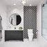 Meuble-lavabo noir 48 po Cascade