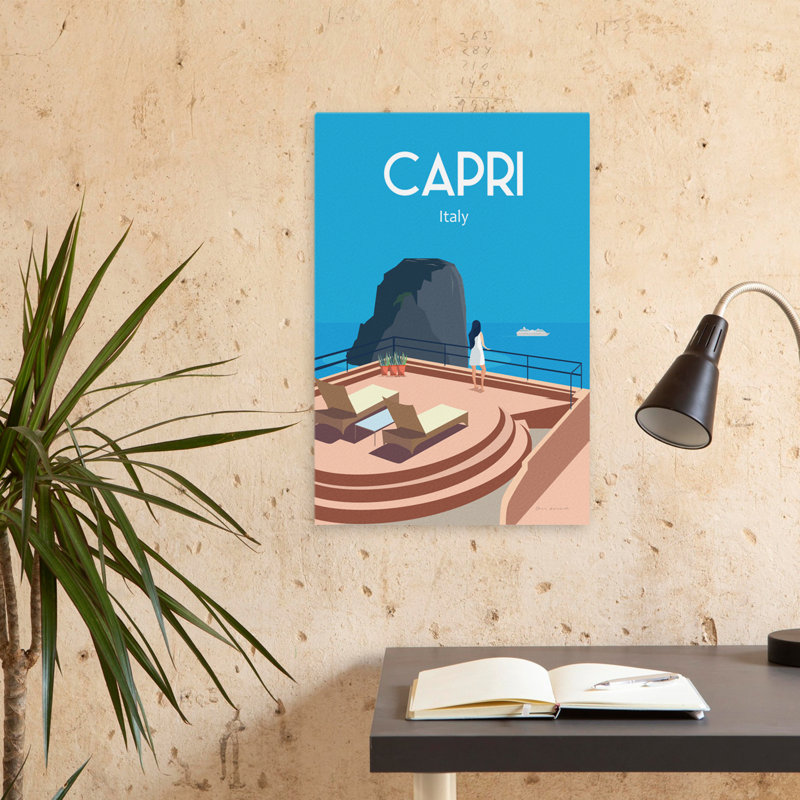 Capri - aventure Publicité bleu Capri Art, H 24 po x l 16 po