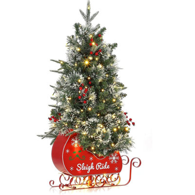 36' H Lighted Artificial Christmas Tree