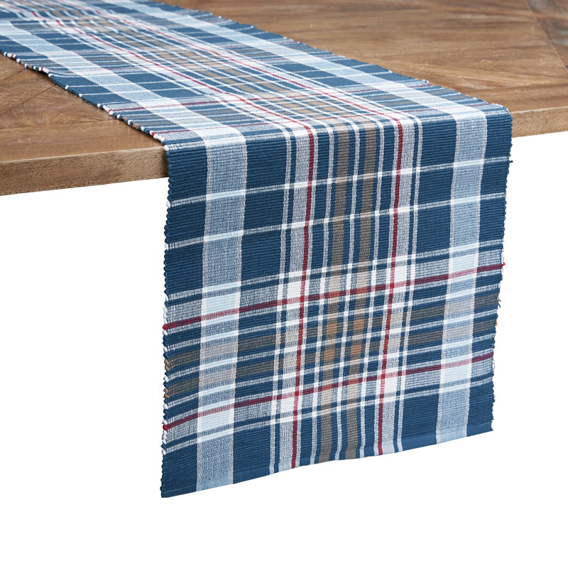 Lawson Lake Plaid Cotton Table Runner