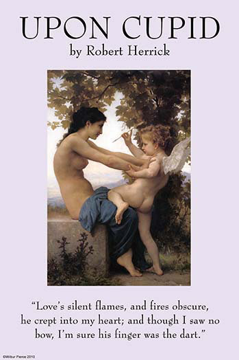 « on cupid » par robert herrick, reproduction d’art, H 36 po x l 24 po