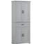 Armoire de salle de bain grise, avec portes et tiroir, tablette réglable pour rangement supplémentaire pour salle de bain haute, finition grise, portes, tablette, assemblage simple-329752144