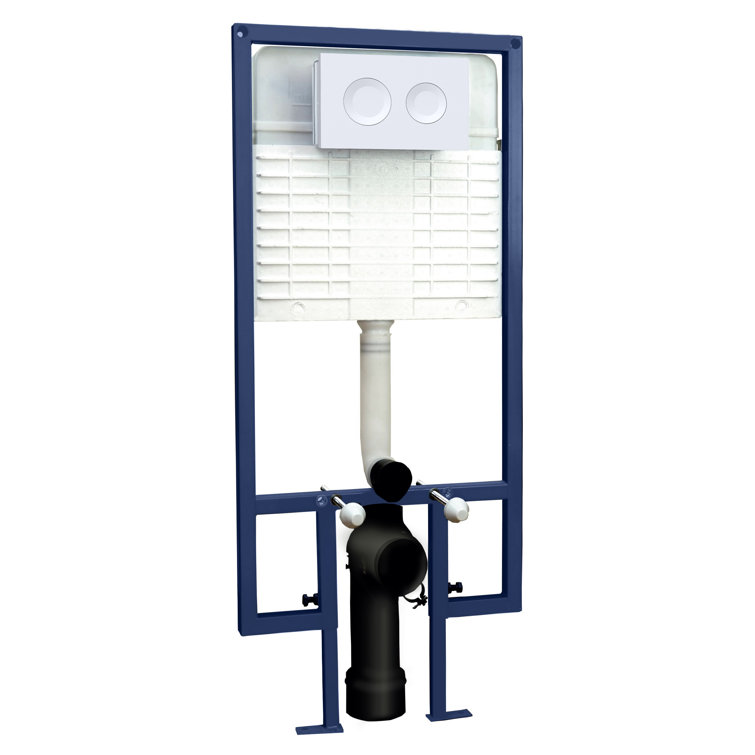 Dual Flush Concealed Cistern Frame with Chrome Round Plate