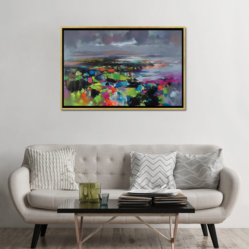 Quantum Resson I par Scott Naismith - reproduction d'art, Toile encadrée d'or, Aucun mat, H 32 po x l 48 po x 1,5 po