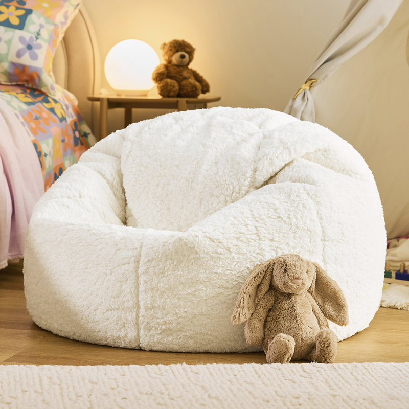 icon Kids Kingston Teddy Fleece Classic Bean Bag, Light Pink, Pack of 2, Beige