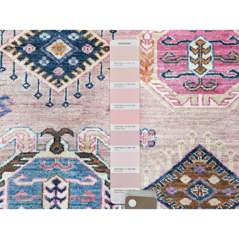 Tapis super Kazak afghan noué à la main en laine biologique 8 pi 10 po x 12 pi 3A61F48AEFBB4711876A0649E2C5D587