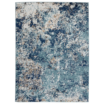 Thorold Abstract Blue/Ivory Area Rug