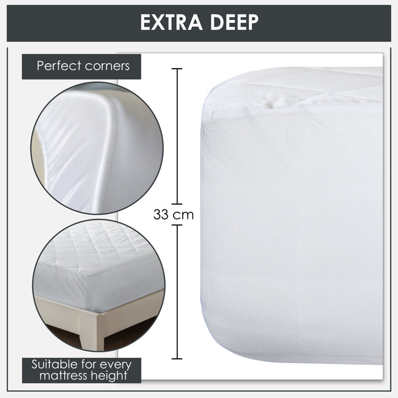 Taulbee Waterproof Fitted Mattress Protector Case Pack, Super King (6')
