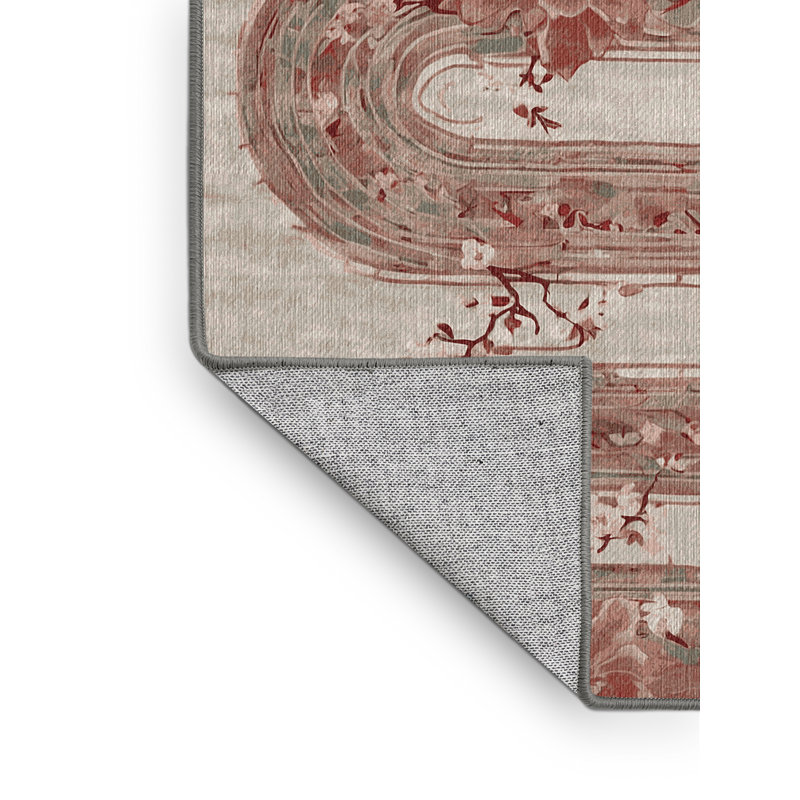 Machine Washable Brown Area Rug, Rectangle 3' x 5'