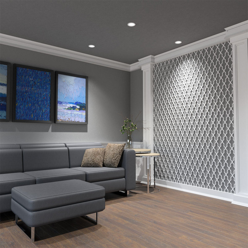 Medium Gray PVC Decorative Fretwork Wall Panels