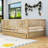 Wooden Daybed with Safety Guardrails and Convertible Split Design-720092948-720092950