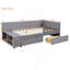 Lit plateforme simple tapissier en forme de L avec rangement et tiroirs-1628543037