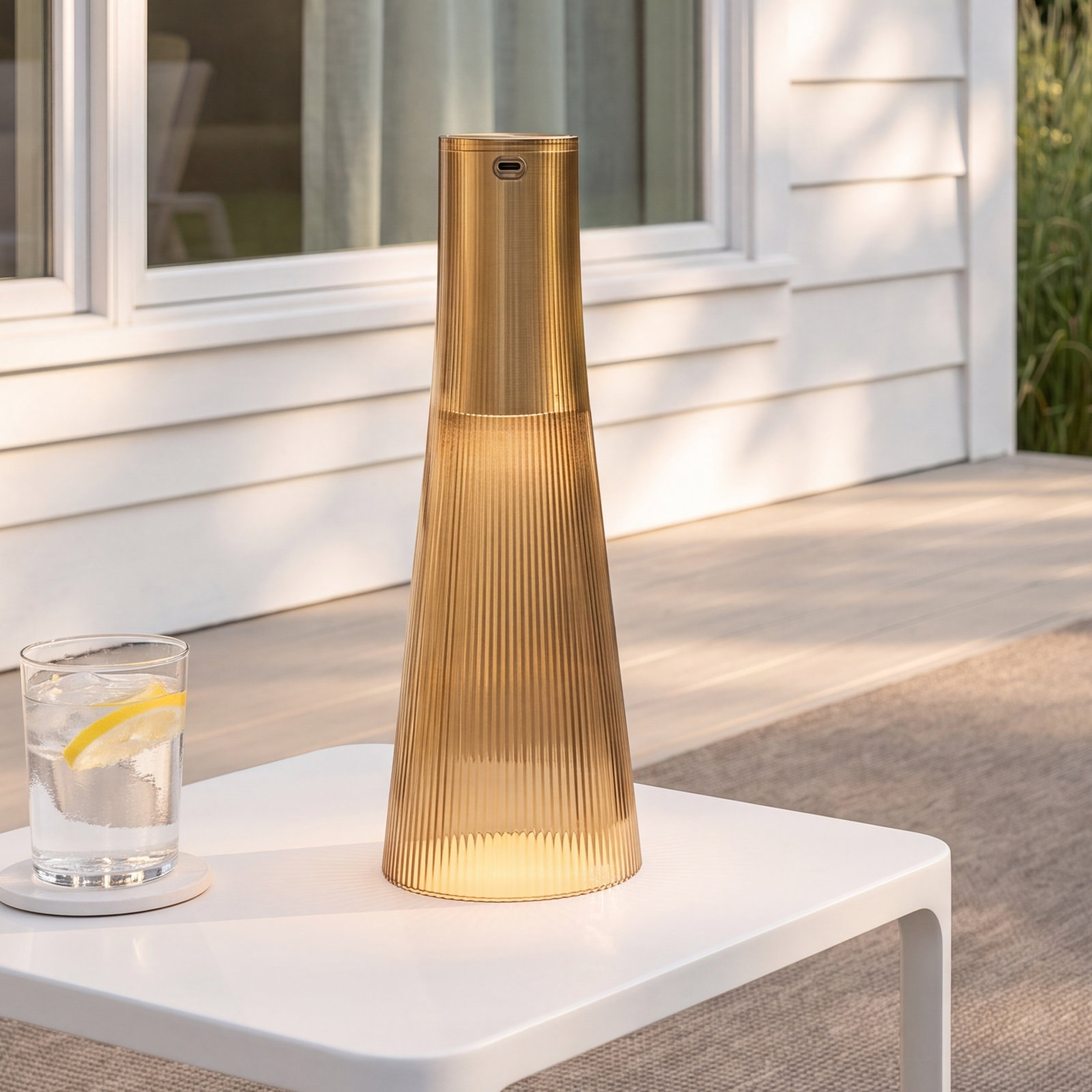 Candél Portable Table Lamp, Bronze/Brass