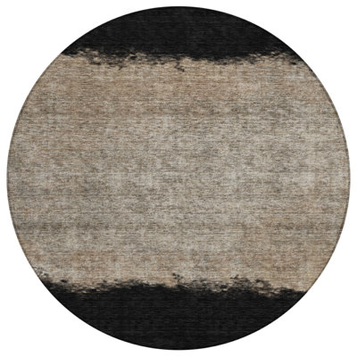 Machine Washable Indoor/Outdoor Husby ACN2214 Striped Rug