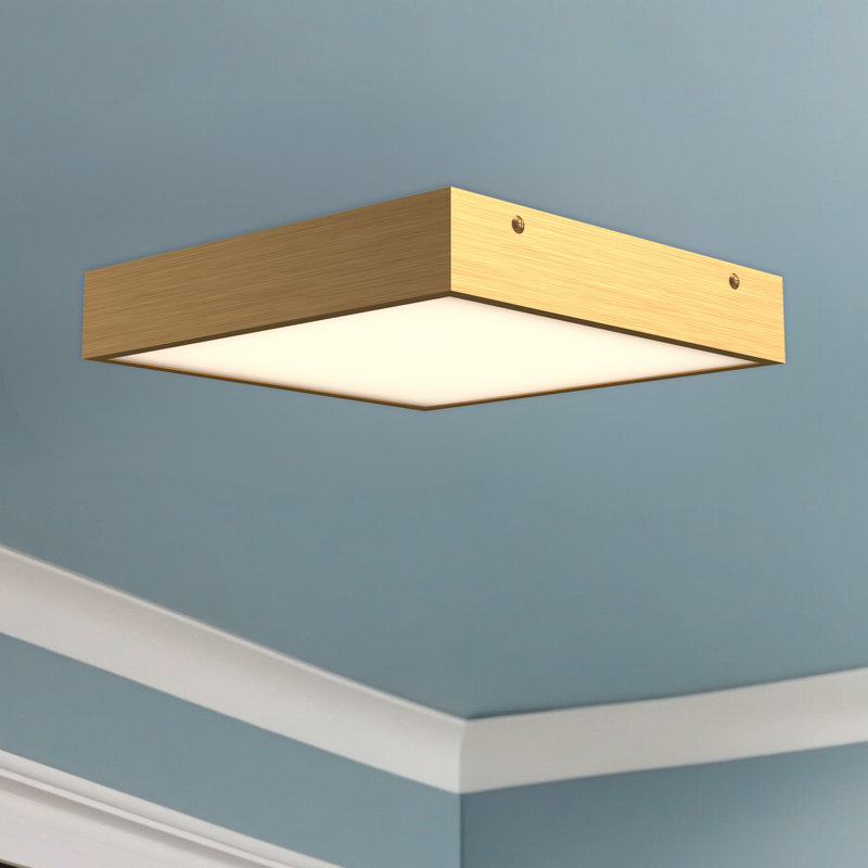 Sydney 14'' Matte Black and Aged Gold LED Flush Mount
