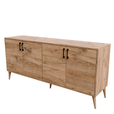 Stylish Console Table, Atlantic Pine Finish, 70.9 x 32.3 x 17.7 inches | 100% Melamine Coated Chipboard, Durable Wooden Legs, Wall-Mountable Design, Multiple Shelves for Storage | Perfect for Modern Living Rooms & Hallways