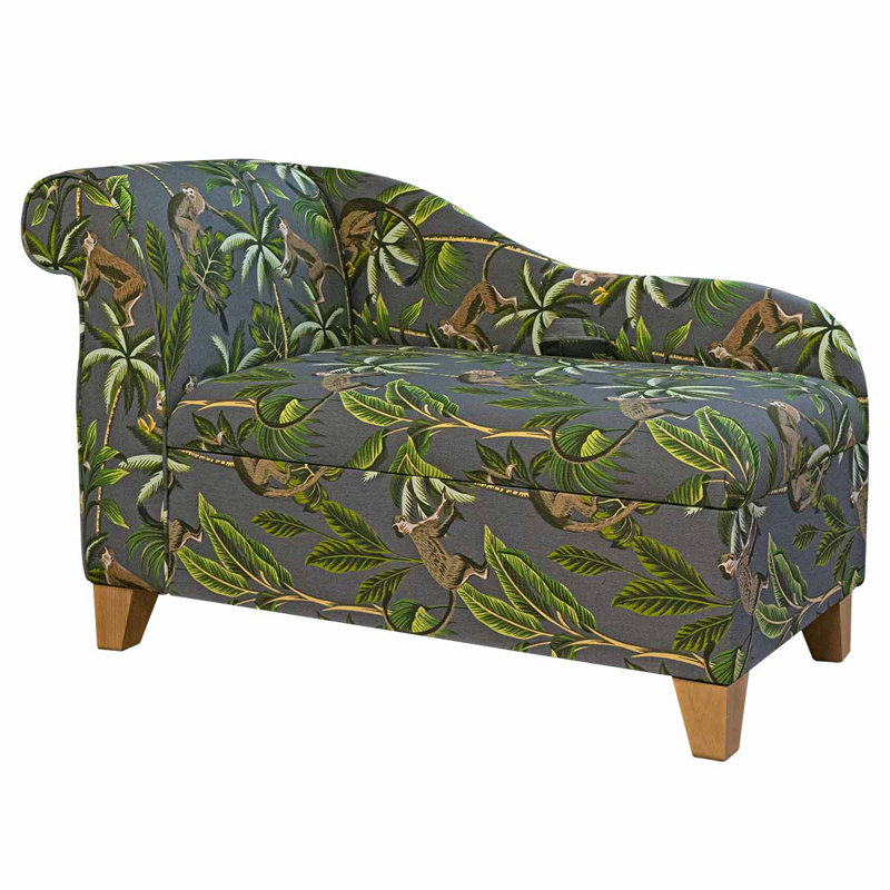 Upholstered Chaise Lounge, Grey