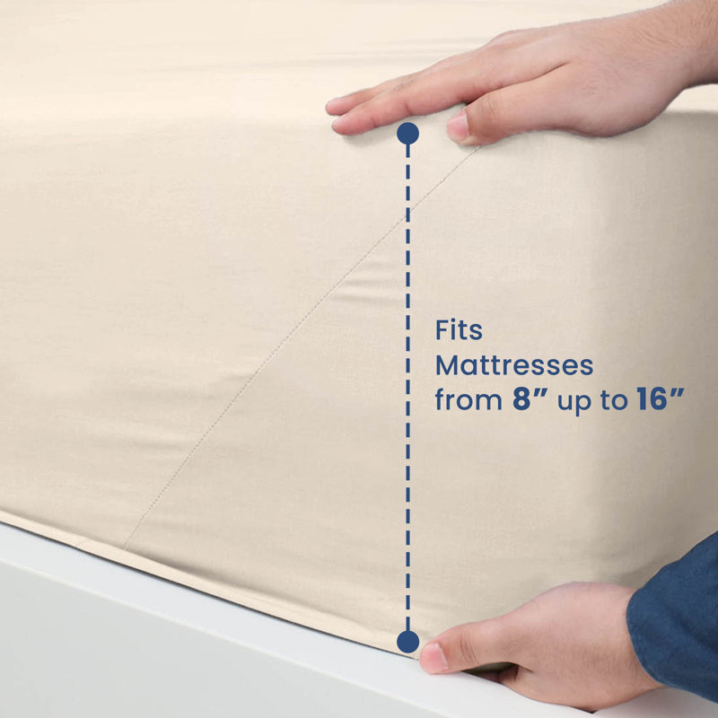 Martex 225 Thread Count Bed Sheets Light Weight, Soft Breathable Sheets, Brushed Cotton Rich Blend, Secure Fit, Wrinkle Resistant, Durable, Easy Care & Comfy Sheets