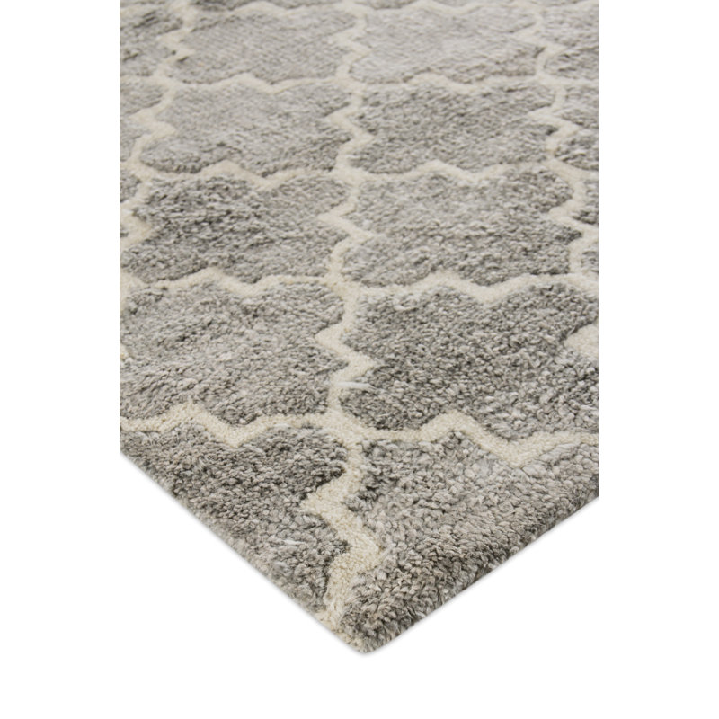 Lux Look Geometric Area Rug in Silver, Rectangle 10' x 14'