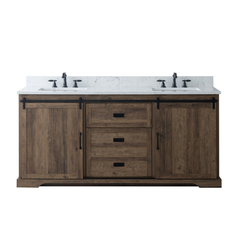 Ensemble de meuble-lavabo double 72 po Cayden, Canella brun