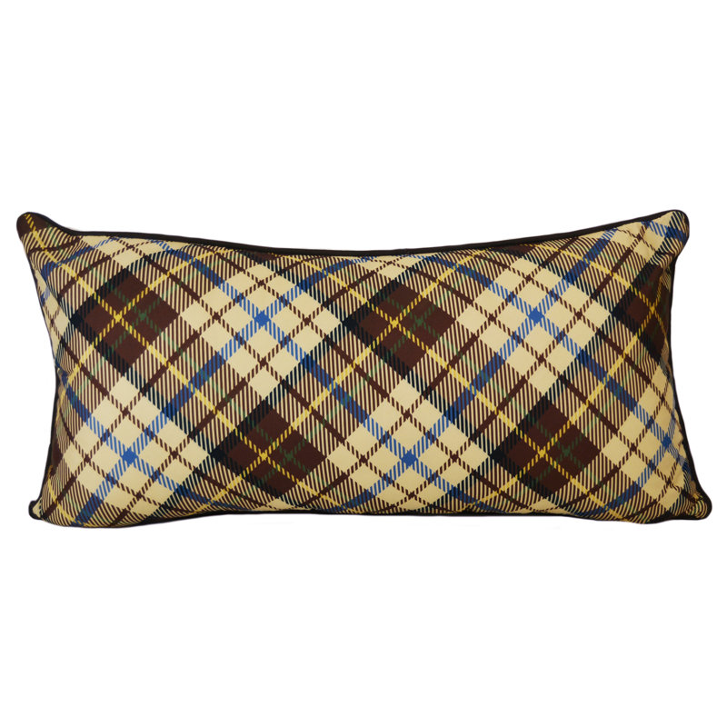 Off-White and Black Bear Pattern Rectangular Polyester Throw Pillow
